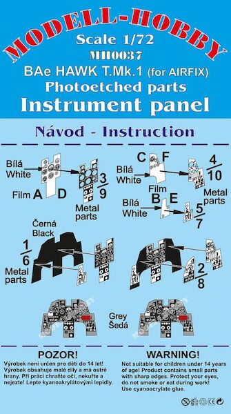 BAe Hawk T Mk1 instrument panel (Airfix) K72937
