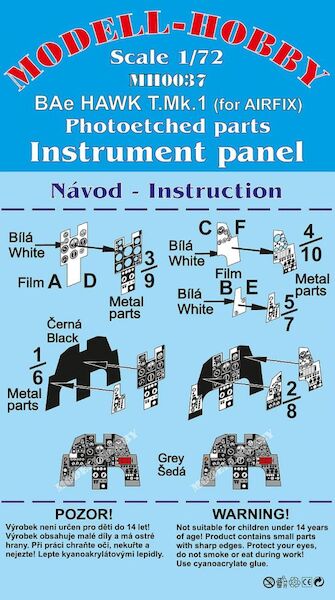 BAe Hawk T Mk1 instrument panel (Airfix)  K72937