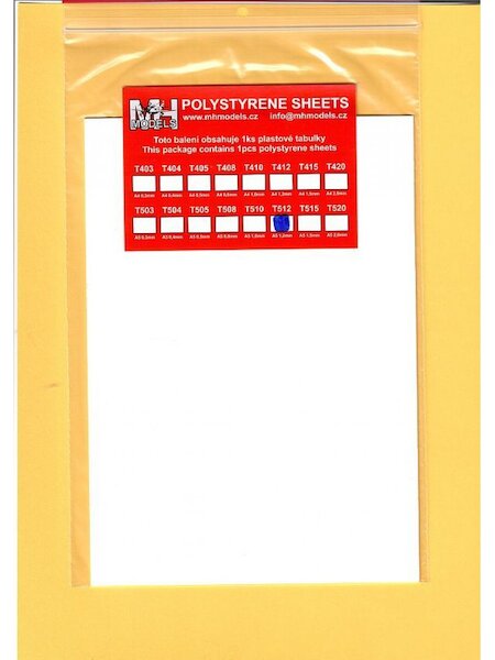 Polystyrene Sheet 1x A5 1,2mm  MHT512