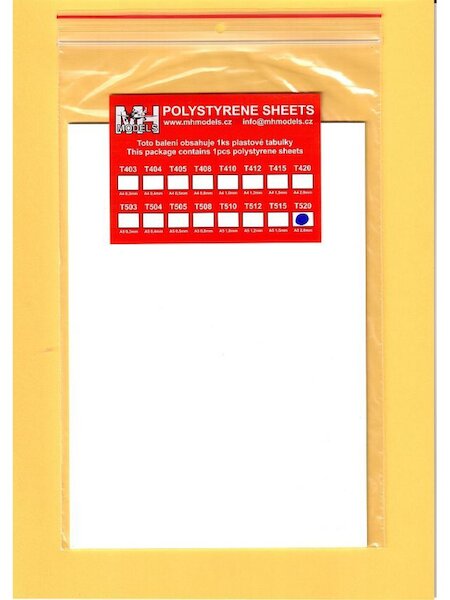 Polystyrene Sheet 1x A5 2,0mm MHT520