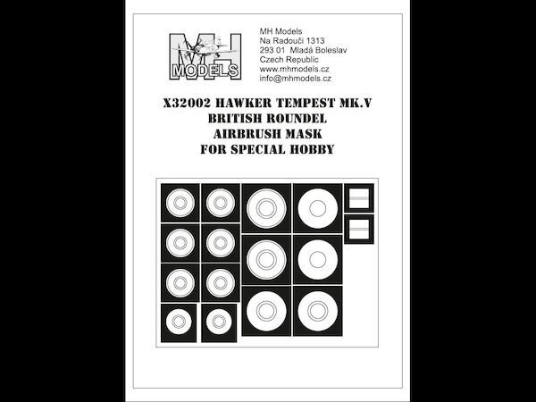 Hawker Tempest MKV British roundel Airbrush Mask (Special hobby) X32002