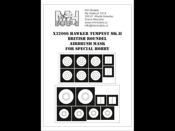 Hawker Tempest MKII British roundel Airbrush Mask (Special hobby) X32006