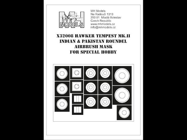 Hawker Tempest MKII Indian and Pakistan roundel Airbrush Mask (Special hobby)  X32008