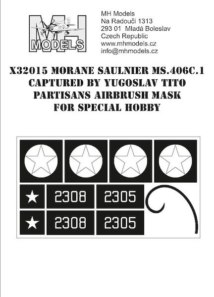 Morane Saulnier MS406C.1 as captured by Yugoslav Tito partizans Airbrush Mask (Special Hobby) X32015