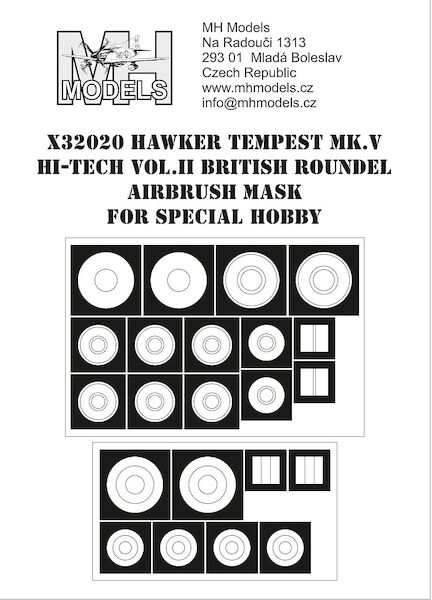 Hawker Tempest MKV British roundel Airbrush Mask (Special hobby Hi-Tech.)  X32020