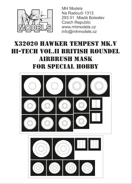 Hawker Tempest MKV British roundel Airbrush Mask (Special hobby Hi-Tech.) X32020