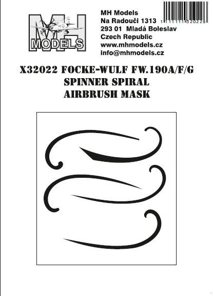 Focke Wulf FW190A/F/G Spinner spirals Airbrush Masks  X32022