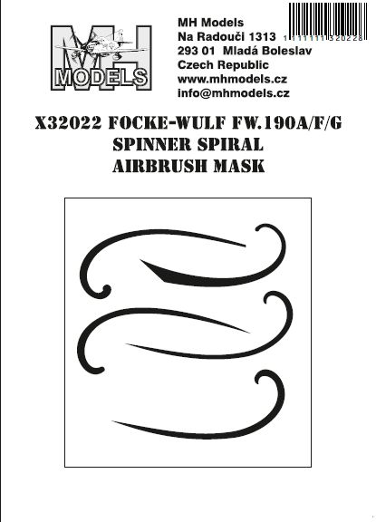 Focke Wulf FW190A/F/G Spinner spirals Airbrush Masks X32022