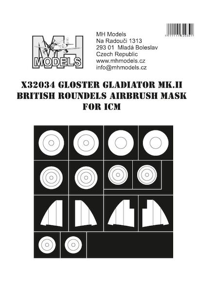 Gloster Gladiator MKII British Roundels Airbrush Masks (ICM)  X32034