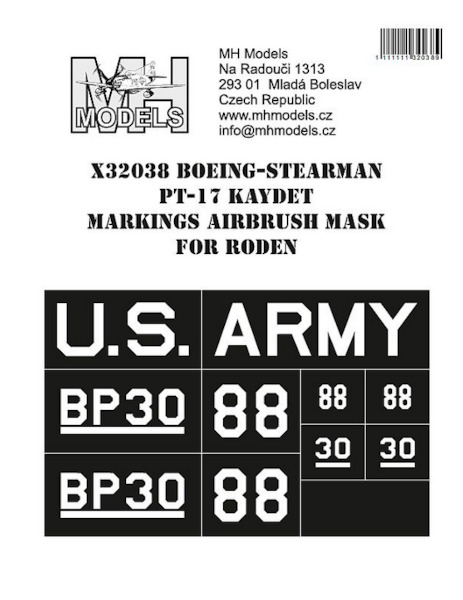 Boeing Stearman PT17 Kaydet Markings Airbrush Masks (ICM) X32038