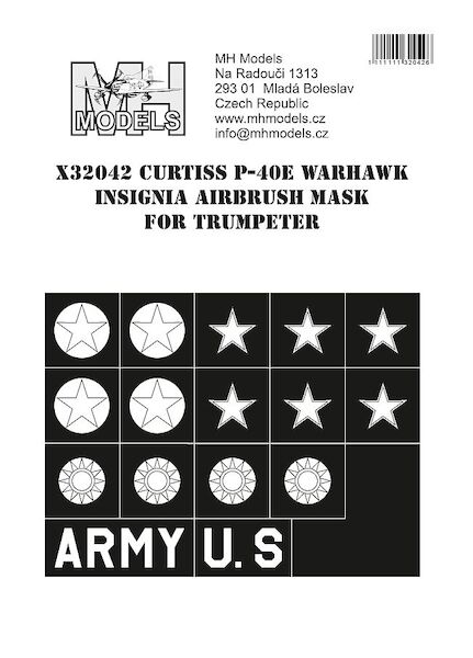 Curtiss P40E Warhawk Insignia Airbrush Masks (Trumpeter) X32042