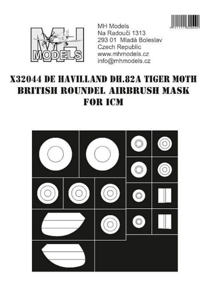 De Havilland Dh82a Tiger Moth British Insignia Airbrush Masks (ICM)  X32044