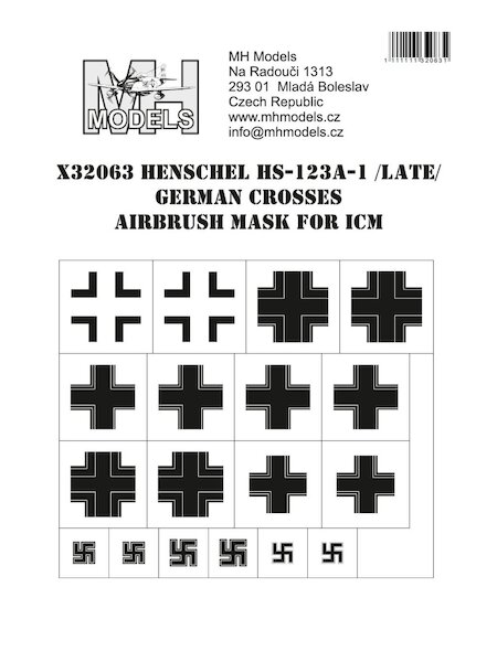 Henschel Hs123A-1 / Late German Crosses Airbrush Masks (ICM) X32063