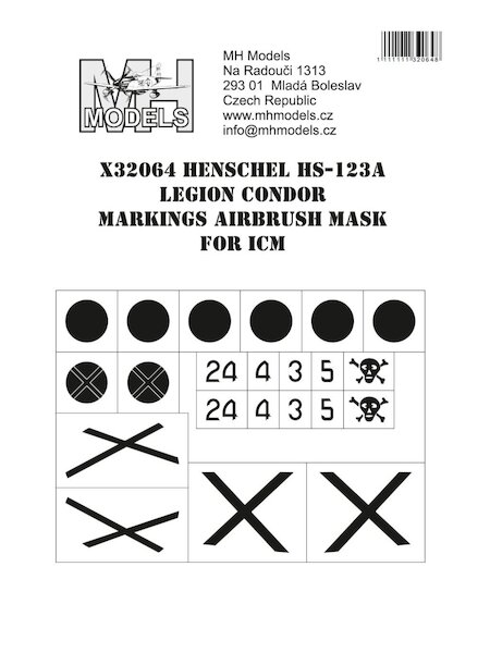 Henschel Hs123A Legion Condor Markings Airbrush Masks (ICM) X32064