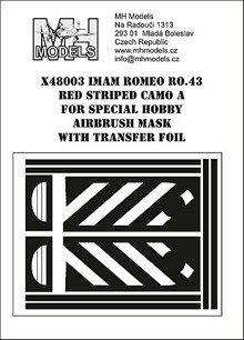 IMAM Romeo Ro43 Red Striped camouflage A airbrush mask (Special Hobby) X48003