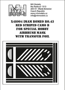 IMAM Romeo Ro43 Red Striped camouflage B airbrush mask (Special Hobby) X48004