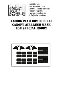 IMAM Romeo Ro43 canopy airbrush mask (Special Hobby)  X48006