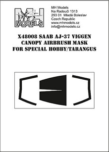 SAAB AJ37 Viggen canopy airbrush mask (Special Hobby/Tarangus) X48008