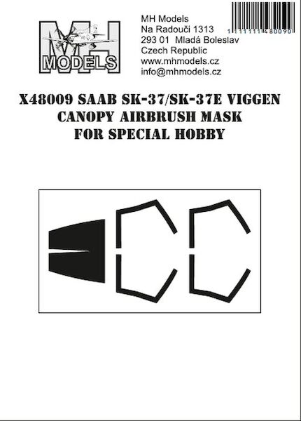 SAAB SK37 Viggen Dual canopy airbrush mask (Special Hobby/Tarangus)  X48009