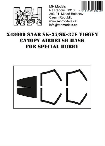 SAAB SK37 Viggen Dual canopy airbrush mask (Special Hobby/Tarangus) X48009