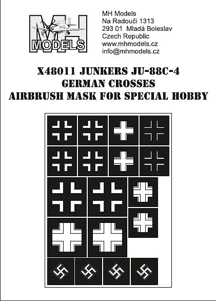 Junkers Ju88C-4 german crosses Airbrush mask (Special Hobby) X48011