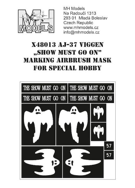 AJ37 Viggen "Show Must go on" Airbrush mask (Special Hobby) X48013
