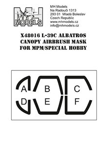 Aero L39 Albatross canopy airbrush mask (Special Hobby)  X48016