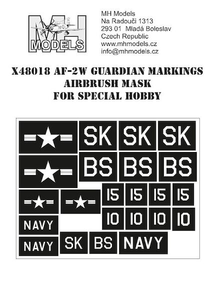 AF2W Guardian markings airbrush mask (Special Hobby)  X48018