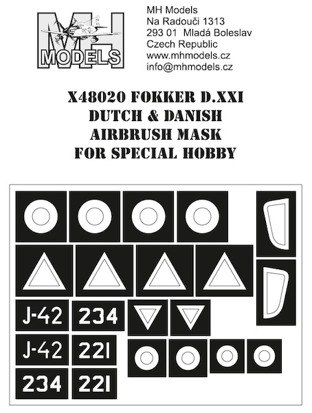 Fokker D.XXI Dutch & Danish mask X48020