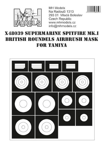 Supermarine Spitfire MKI British Roundels Airbrush mask (Tamiya)  X48039