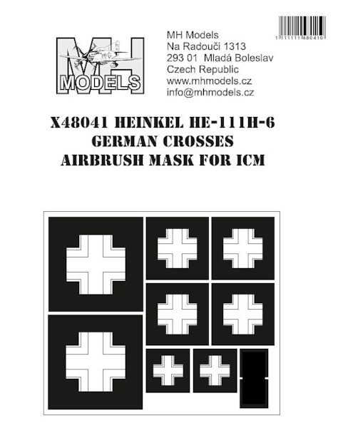 Heinkel He111H-6  German Cross markings Airbrush mask (ICM)  X48041