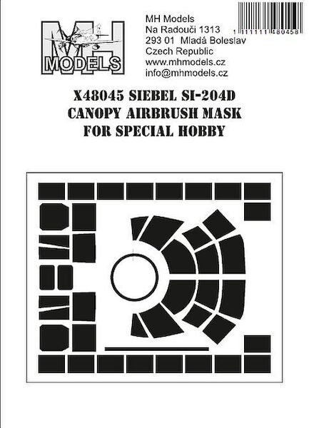 Siebel Si204D Canopy and cabin window Airbrush mask (Special Hobby)  X48045