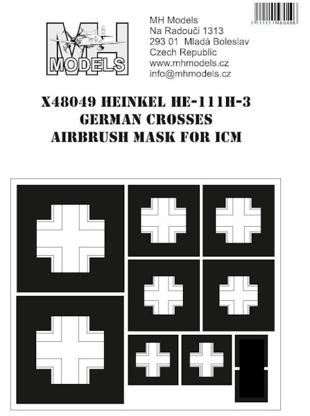 Heinkel He111H-3 German Cross markings Airbrush mask (ICM) X48049