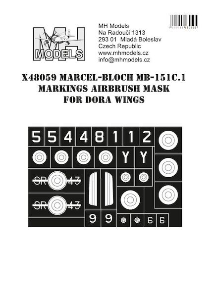 Marcel Bloch MB151C.1 Markings Airbrush mask (Dora Wings)  X48059