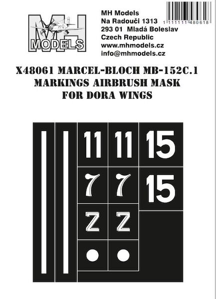Marcel Bloch MB152C.1 markings airbrush mask (Dora Wings)  X48061