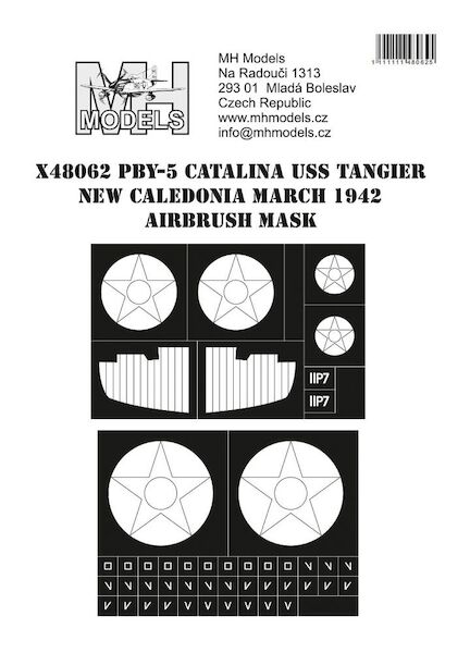 PBY5 Catalina, USS Tangier, New Caledonia, March 1942 markings airbrush mask (Monogram, Revell) X48062