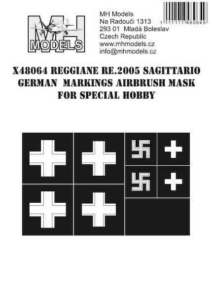 Reggiane Re2005 Sagittario German markings airbrush mask (Special Hobby)  X48064