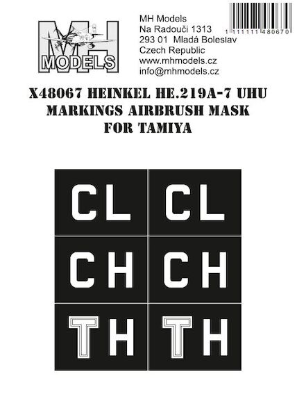 Heinkel He219A-7 Uhu markings airbrush mask (Revell) X48067