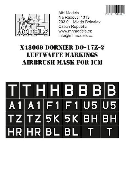 Dornier Do17Z-2 luftwaffe markings Airbrush mask (ICM) X48069