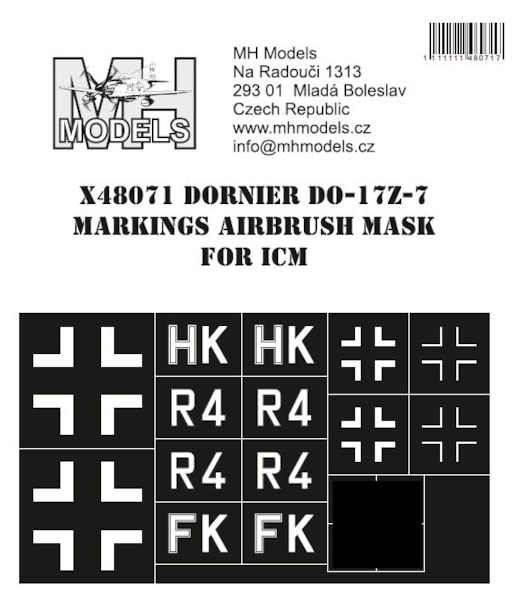Dornier Do17Z-7 luftwaffe markings Airbrush mask (ICM)  X48071
