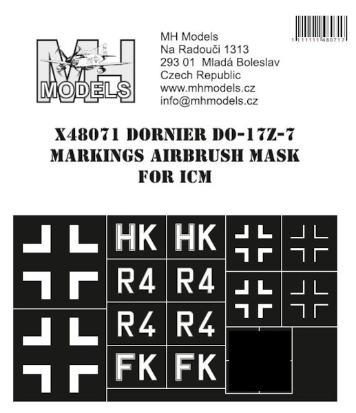 Dornier Do17Z-7 luftwaffe markings Airbrush mask (ICM) X48071