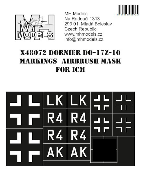 Dornier Do17Z-10 luftwaffe markings Airbrush mask (ICM)  X48072