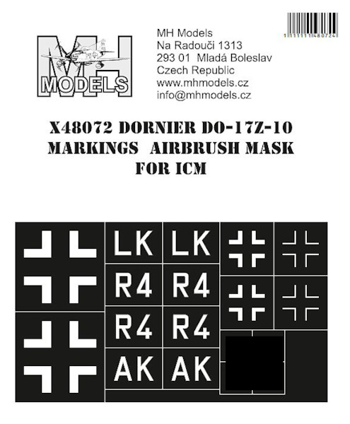 Dornier Do17Z-10 luftwaffe markings Airbrush mask (ICM) X48072