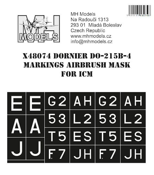 Dornier Do215B-4 markings Airbrush mask (ICM) X48074