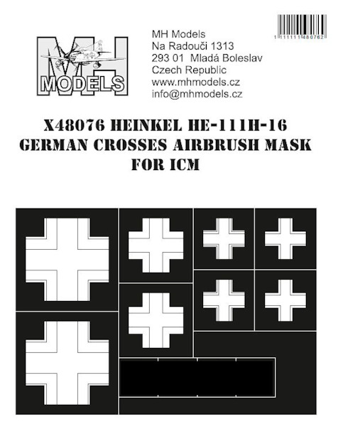 Heinkel He111H-16 German Cross markings Airbrush mask (ICM) X48076