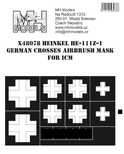 Heinkel He111Z-1 German Crosses Airbrush mask (ICM) X48078