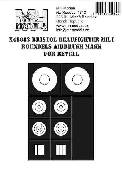 Bristol Beaufighter MKI Roundels Airbrush mask (Revell)  X48082
