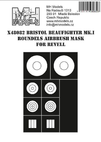 Bristol Beaufighter MKI Roundels Airbrush mask (Revell) X48082