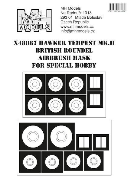 Hawker Tempest MKII British Roundel airbrush mask (Special Hobby)  X48087