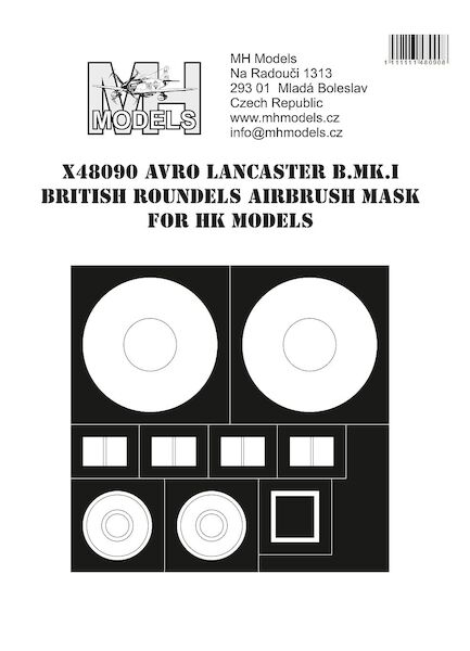 Avro Lancaster B Mk1 British Roundel airbrush mask (HK Models)  X48090